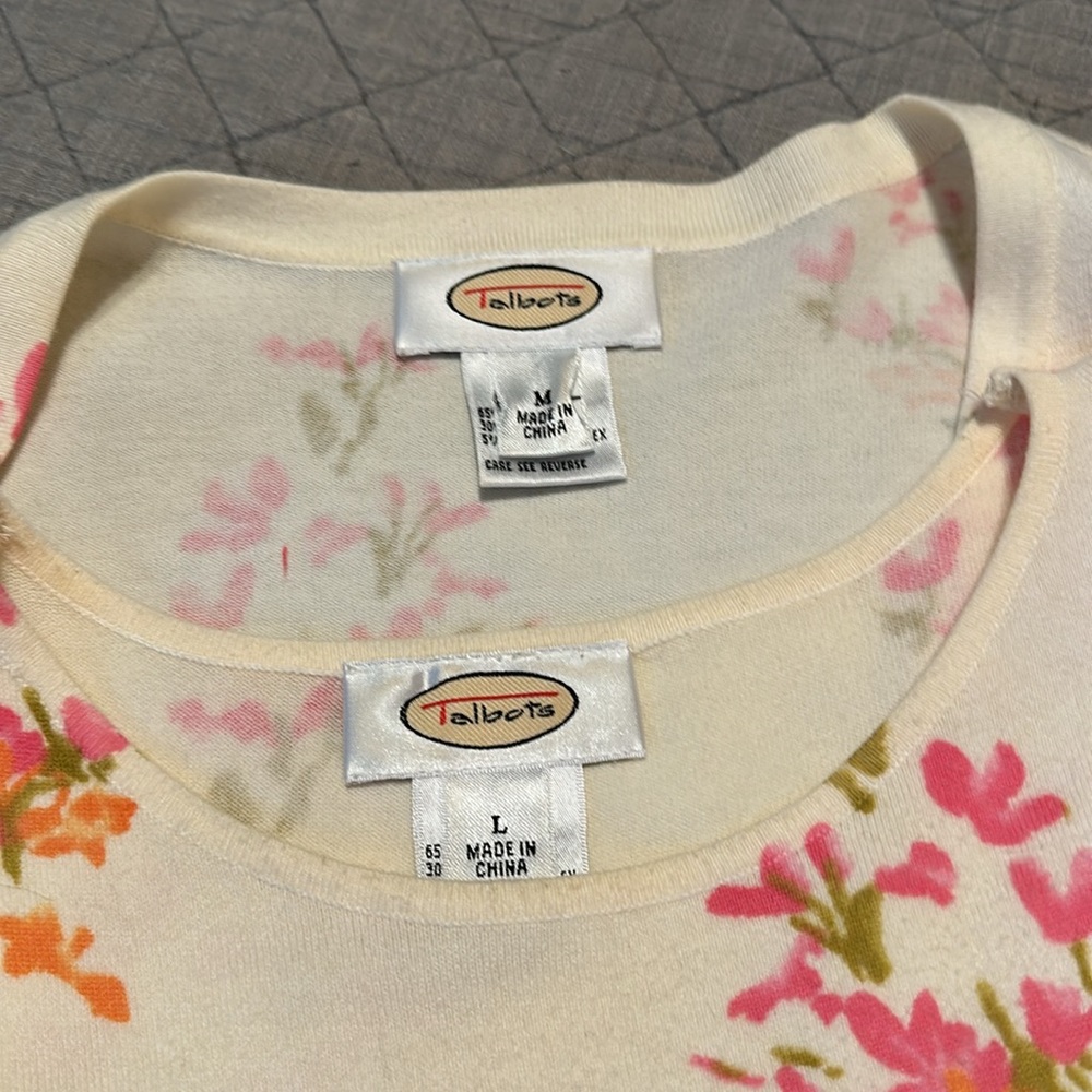 Springy sweater set. Talbots. Shell size L, cardigan size M. - Picture 3 of 3